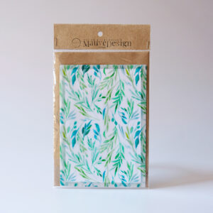 MauveDesign | 0040 | Card and Envelope set | Hand painted leaves 1
