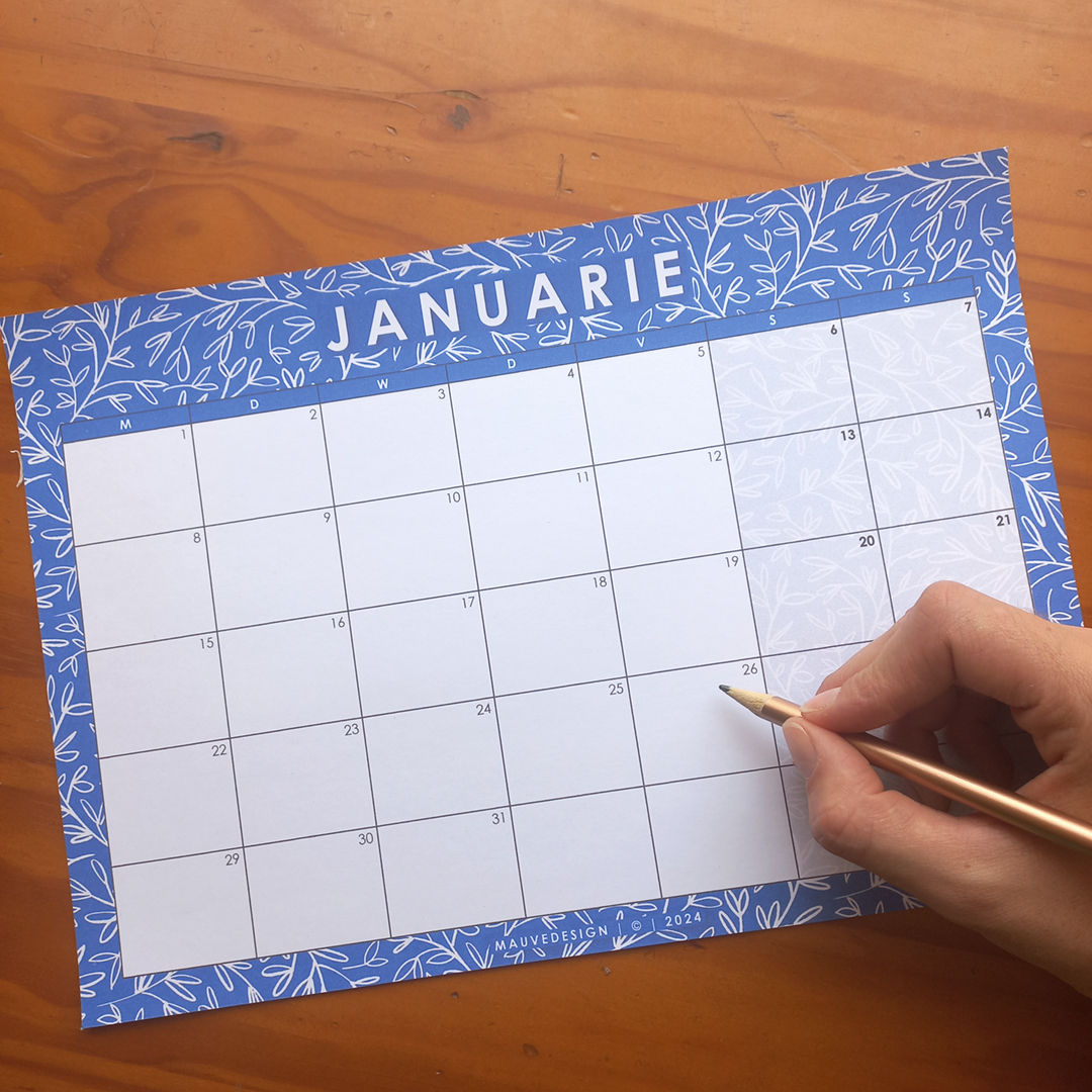 MauveDesign 2024 Calendar Afrikaans