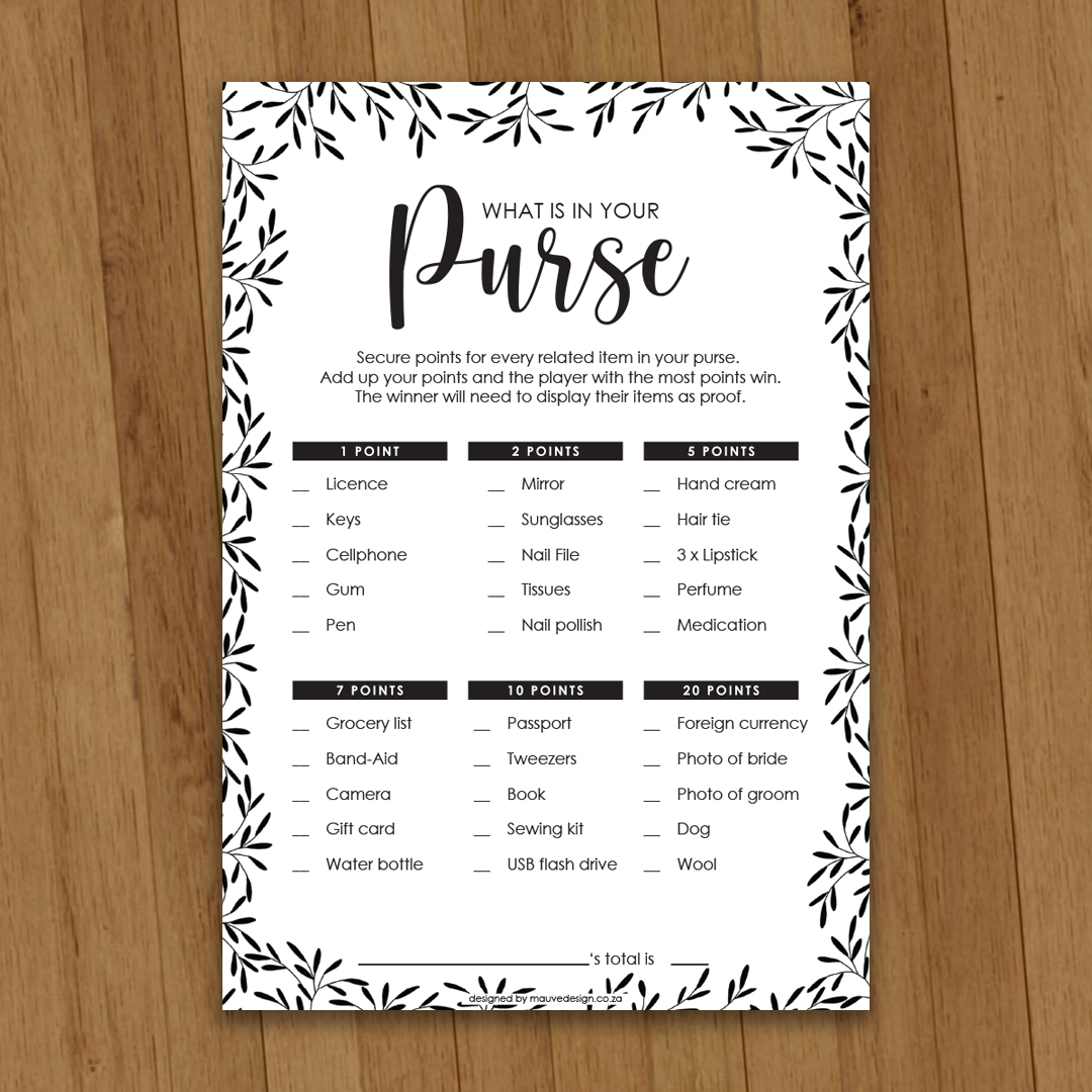 MauveDesign | Kitchen tea game