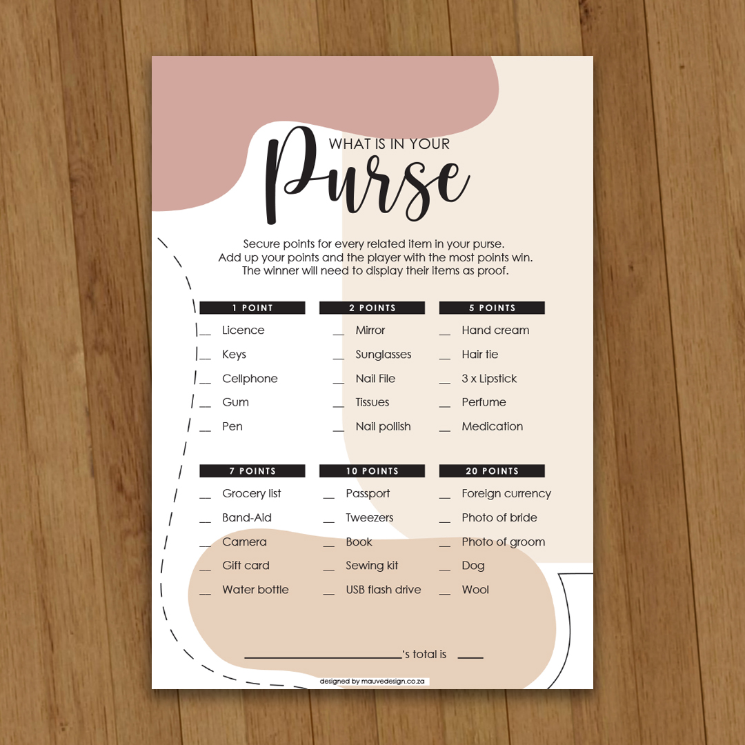 MauveDesign | Kitchen tea game