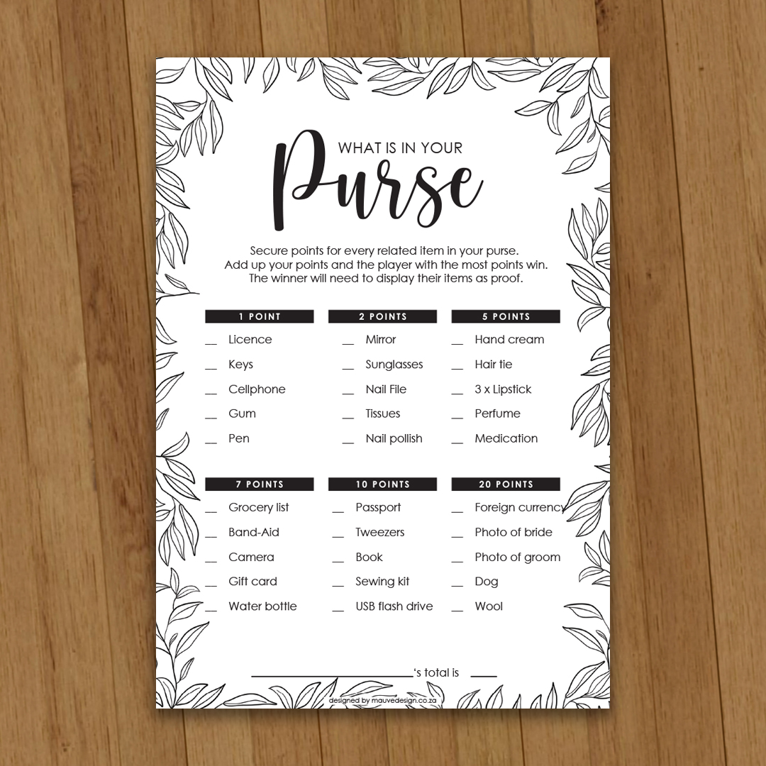 MauveDesign | Kitchen tea game