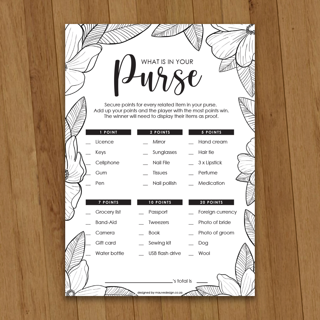 MauveDesign | Kitchen tea game