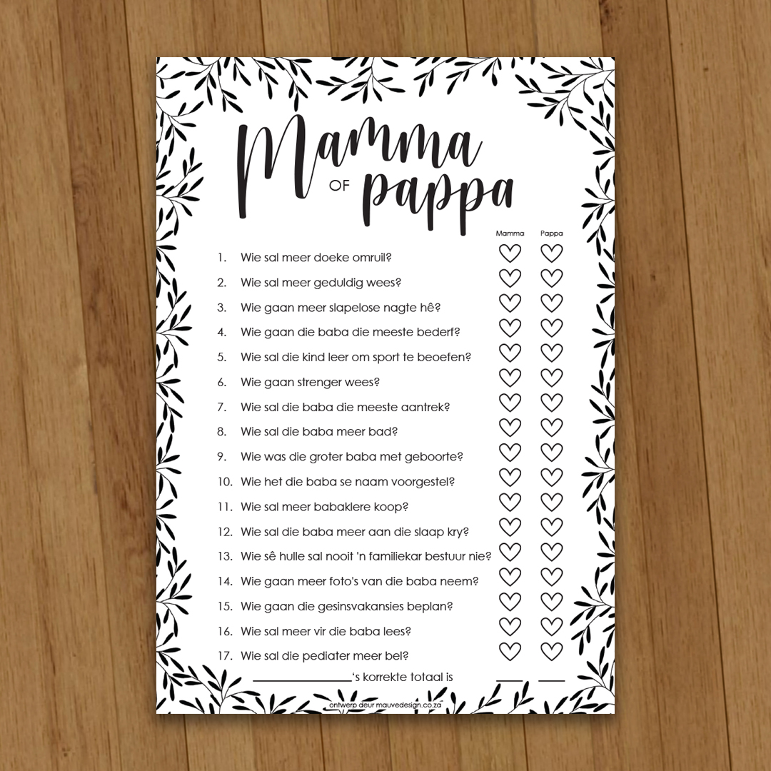 MauveDesign | Baby Shower game, babatee
