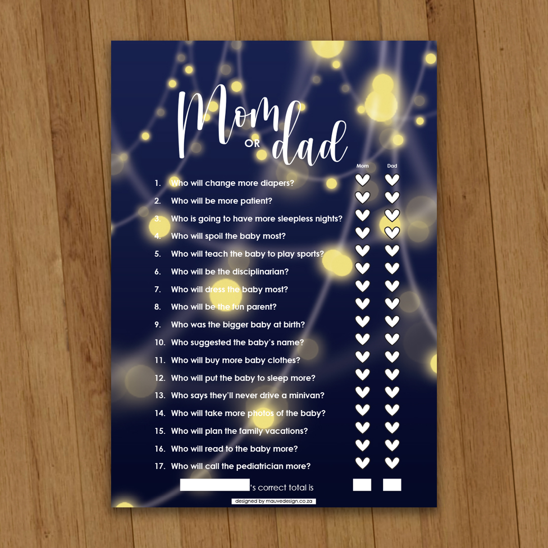 MauveDesign | Baby Shower game, babatee