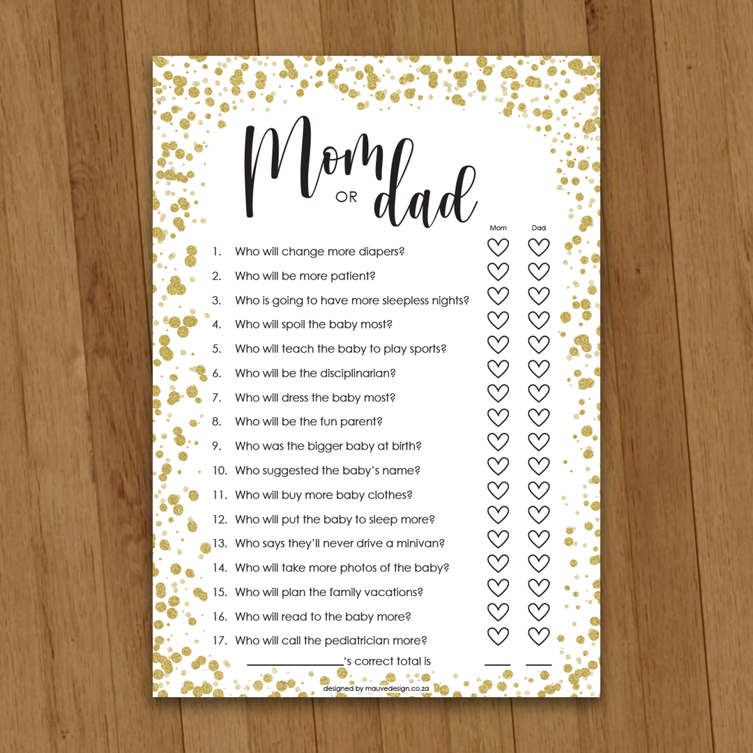MauveDesign | Baby Shower game, babatee