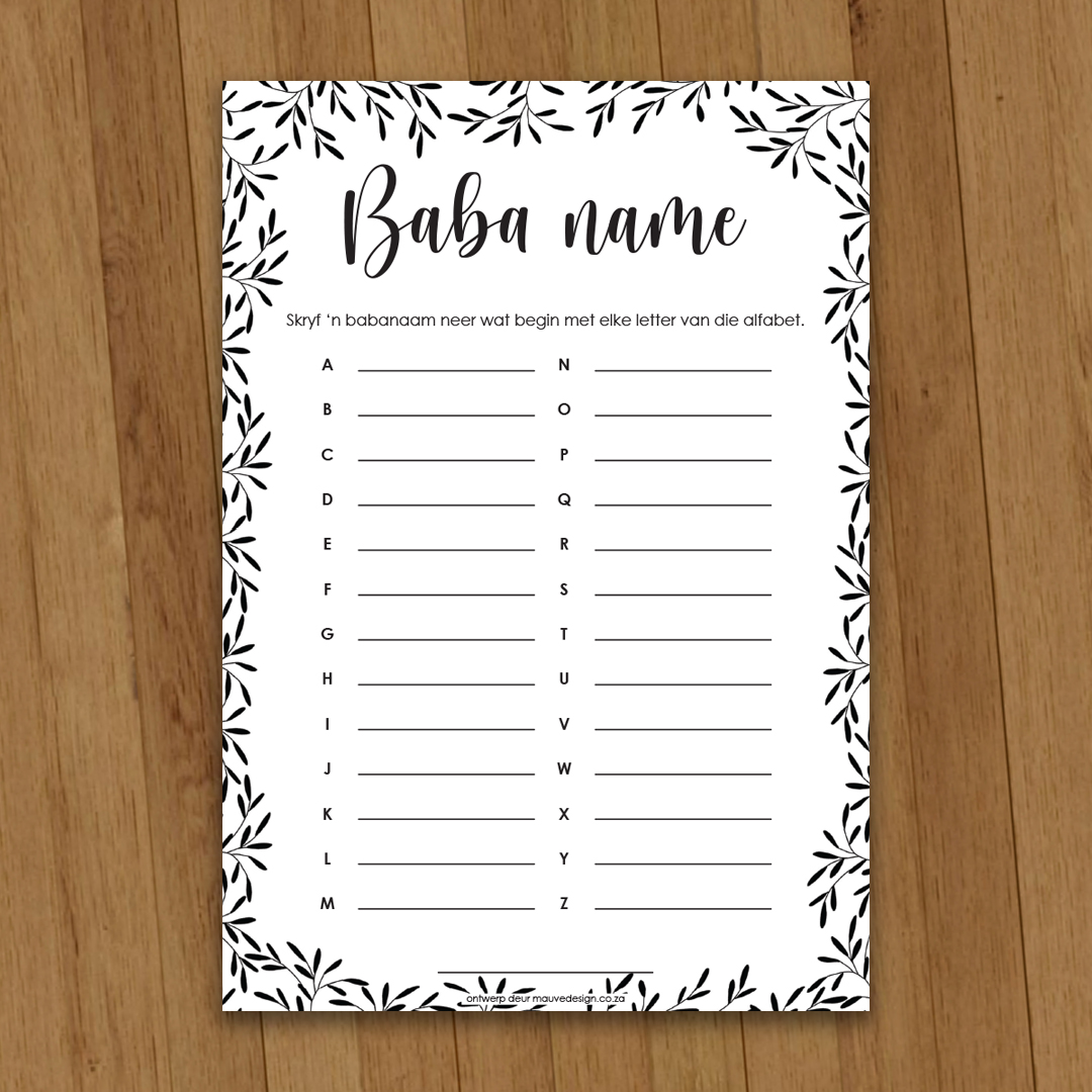 MauveDesign | Baby Shower game