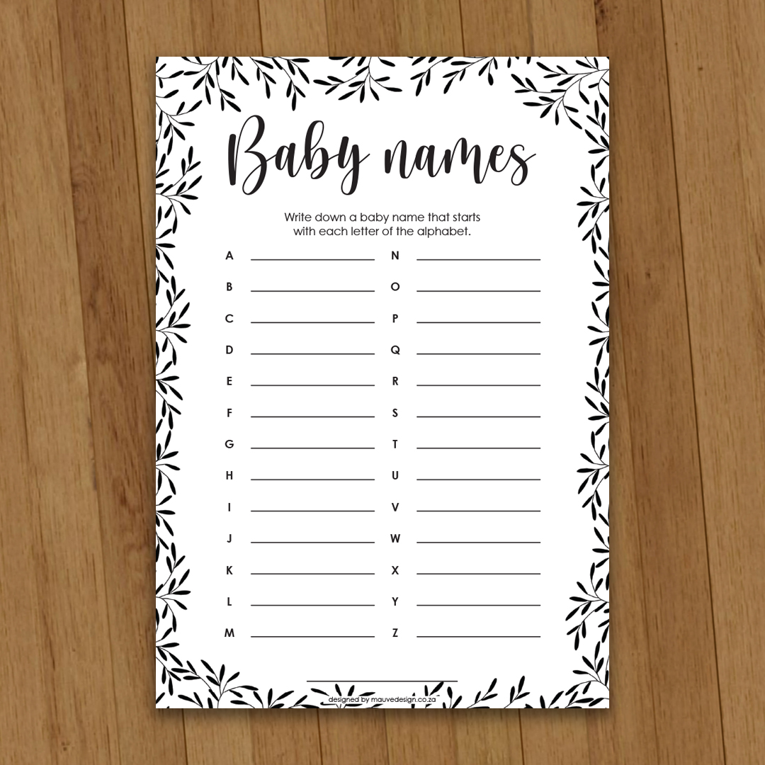 MauveDesign | Baby Shower game