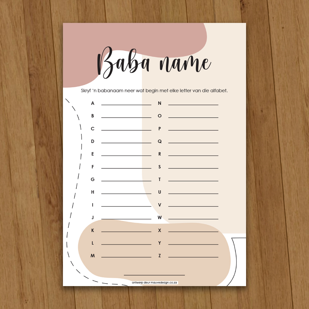 MauveDesign | Baby Shower game