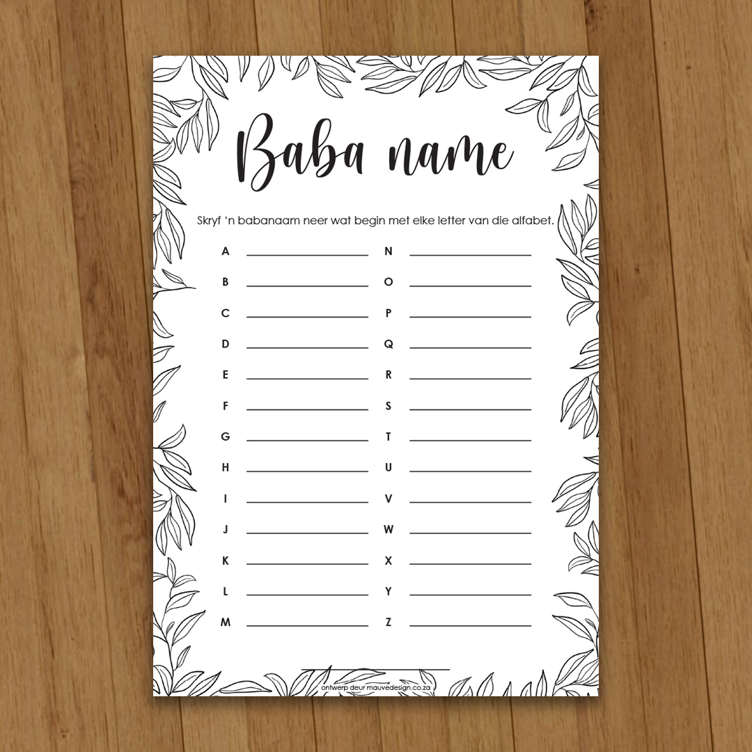 MauveDesign | Baby Shower game