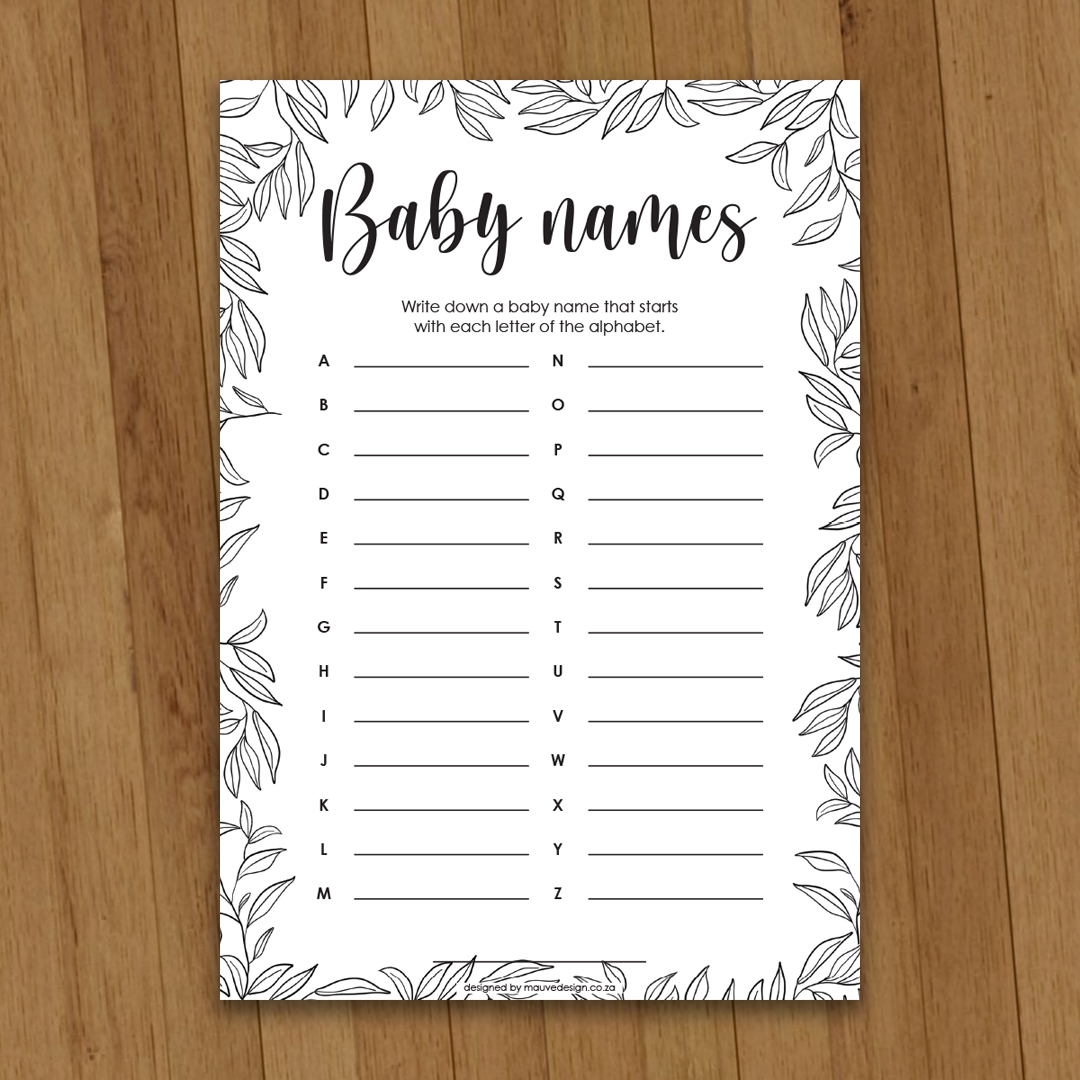 MauveDesign | Baby Shower game