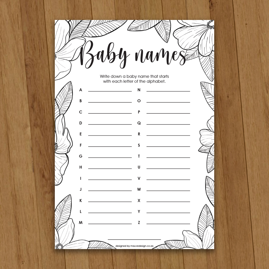 MauveDesign | Baby Shower game