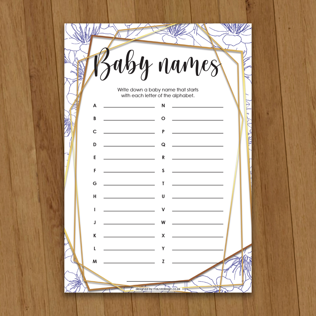 MauveDesign | Baby Shower game