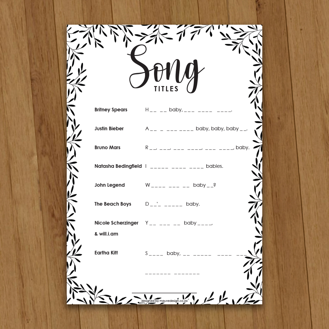 MauveDesign | Baby Shower game