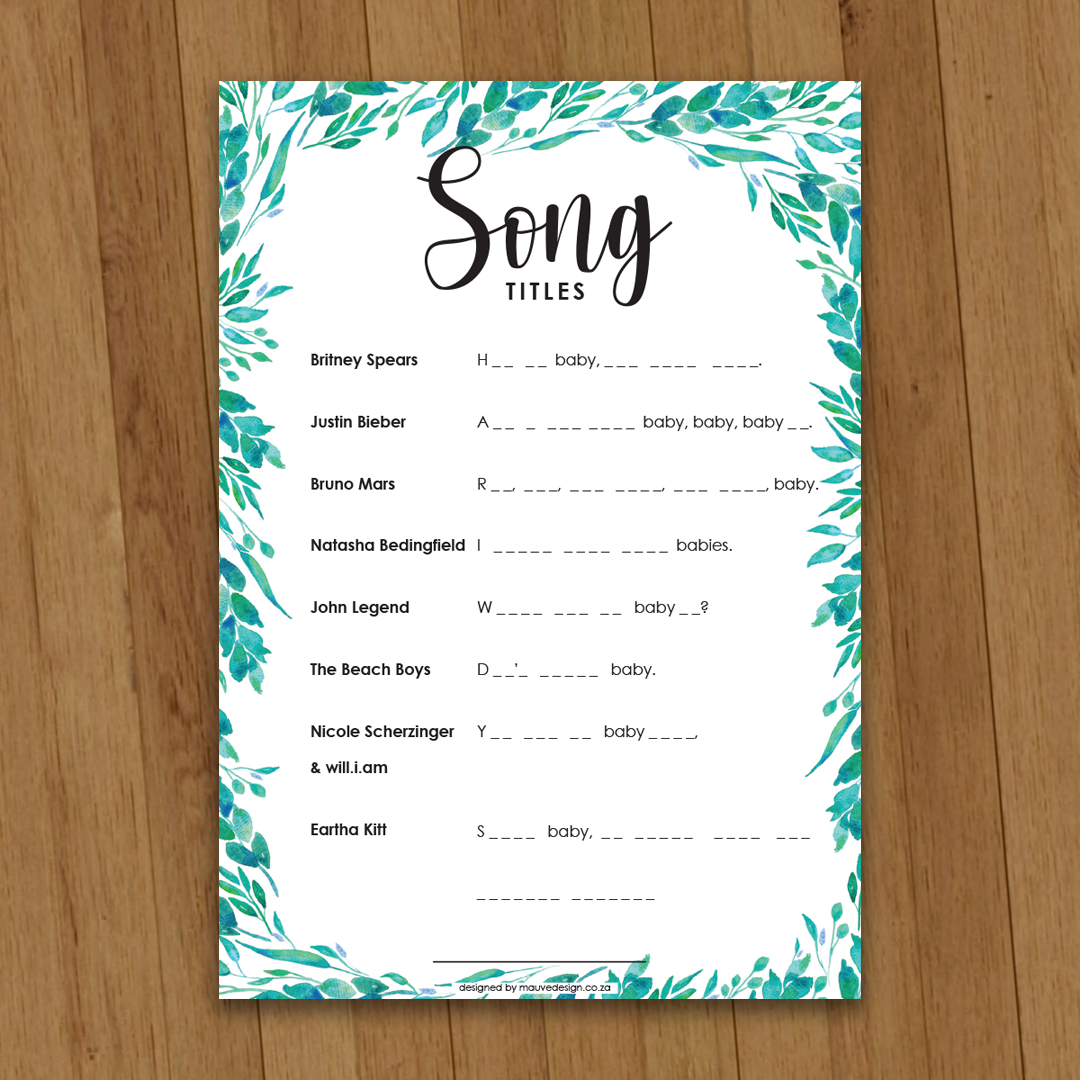 MauveDesign | Baby Shower game