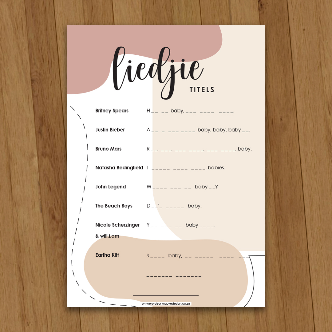 MauveDesign | Baby Shower game