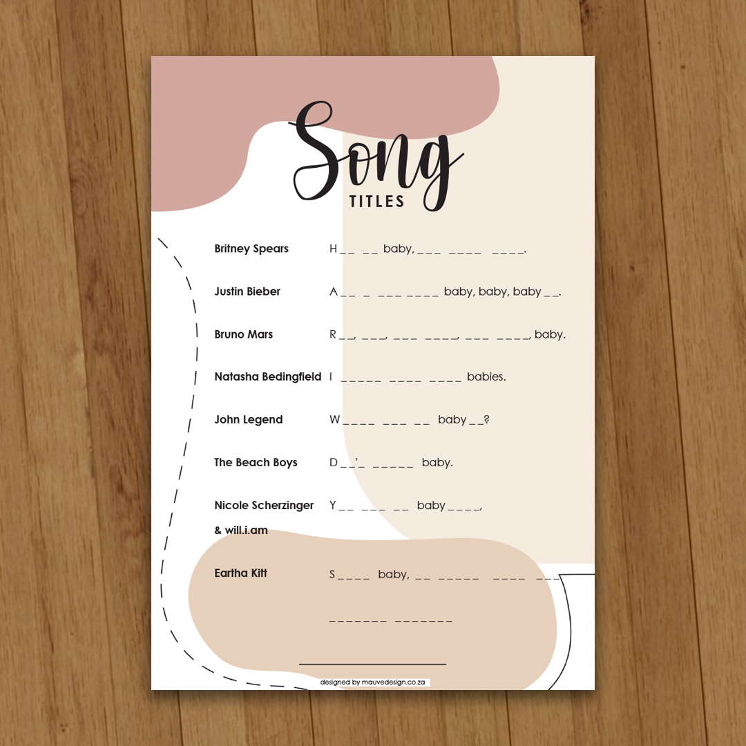 MauveDesign | Baby Shower game