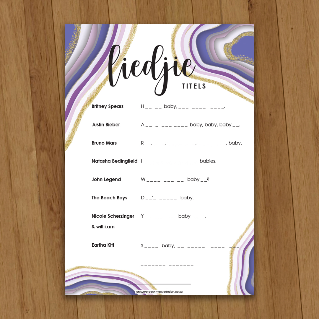 MauveDesign | Baby Shower game