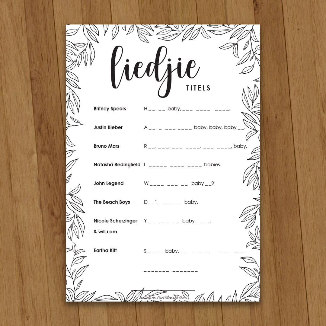 MauveDesign | Baby Shower game