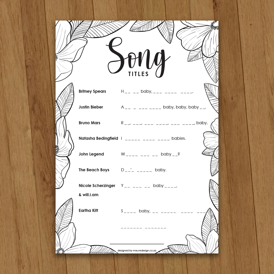 MauveDesign | Baby Shower game