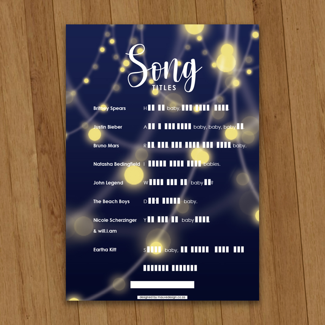 MauveDesign | Baby Shower game