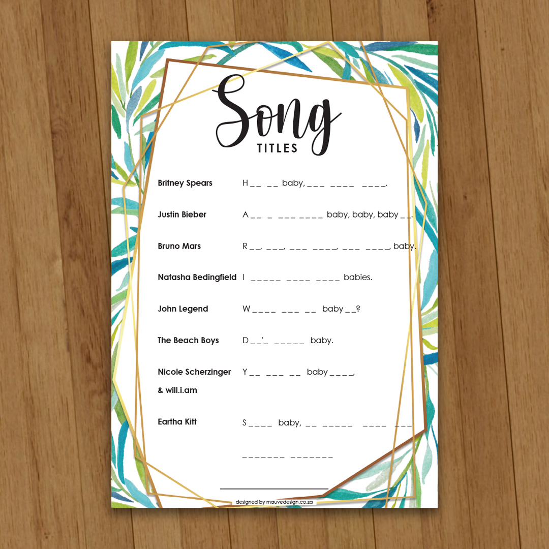 MauveDesign | Baby Shower game