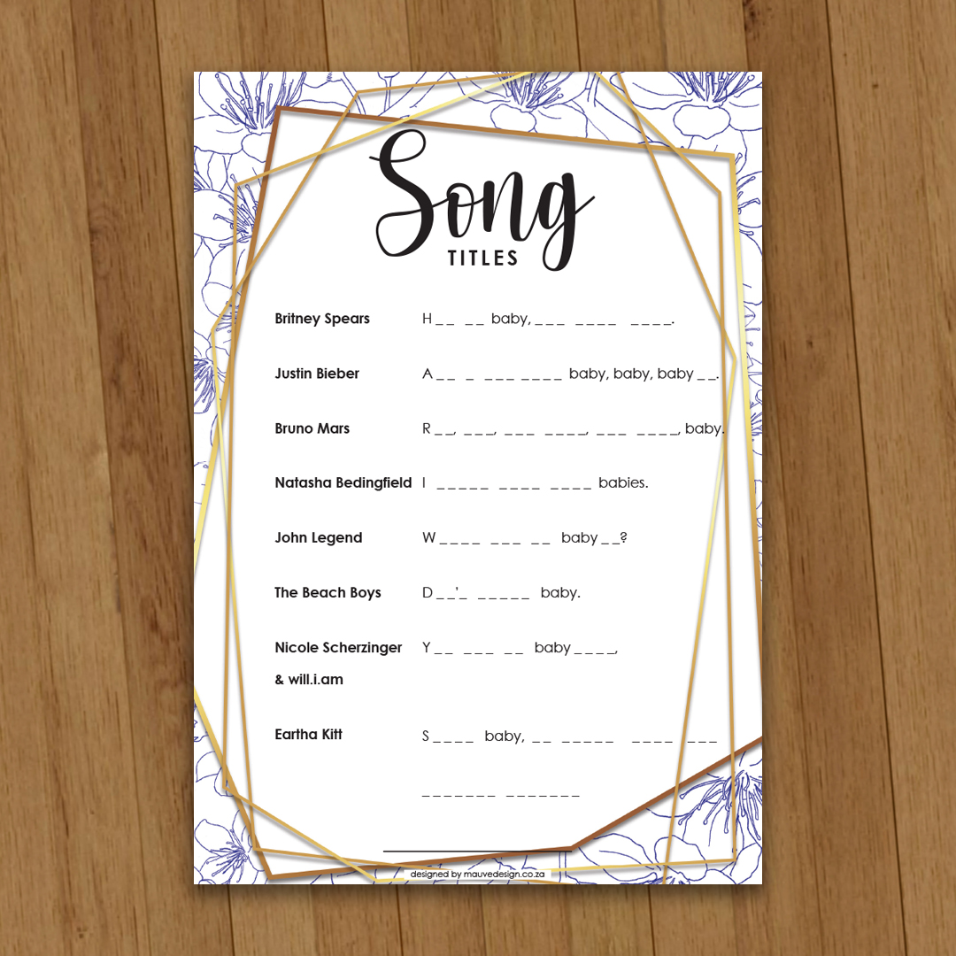 MauveDesign | Baby Shower game