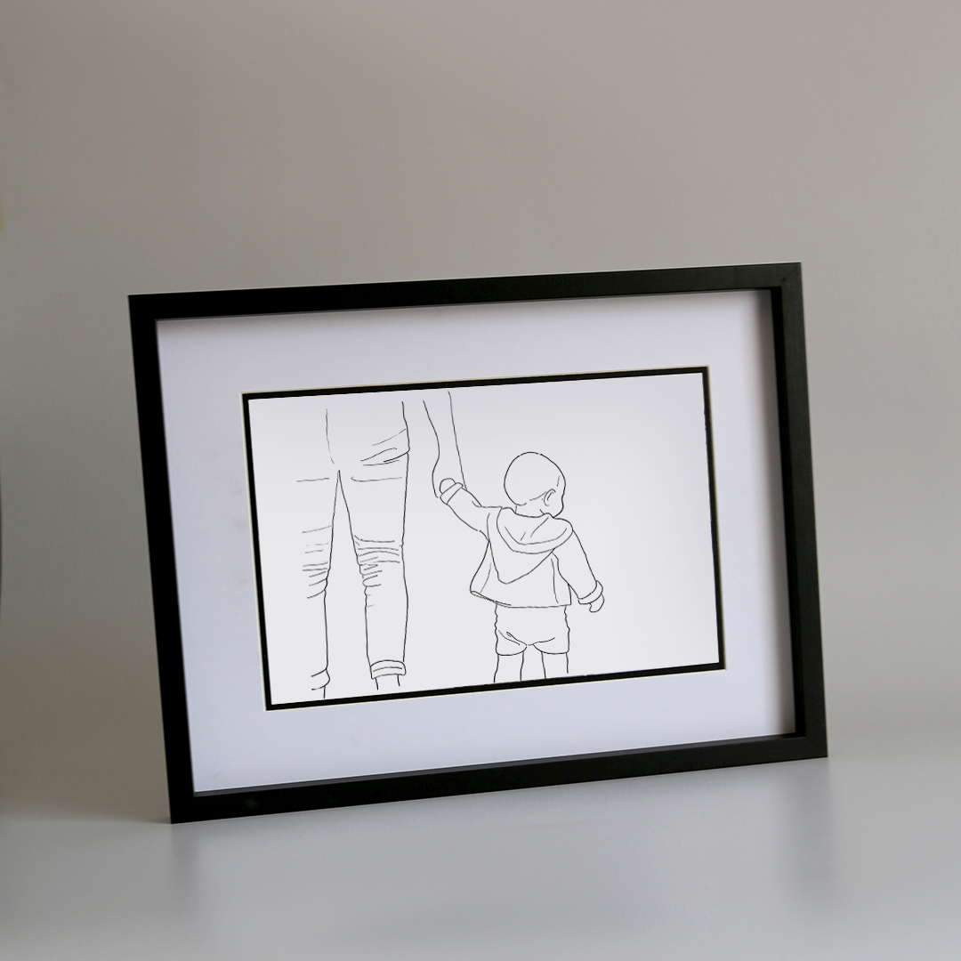 MauveDesign | 0700 | Line drawing | mom and baby