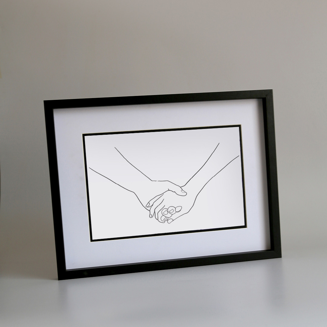 MauveDesign | 0711 | Line drawing | Holding hands 1