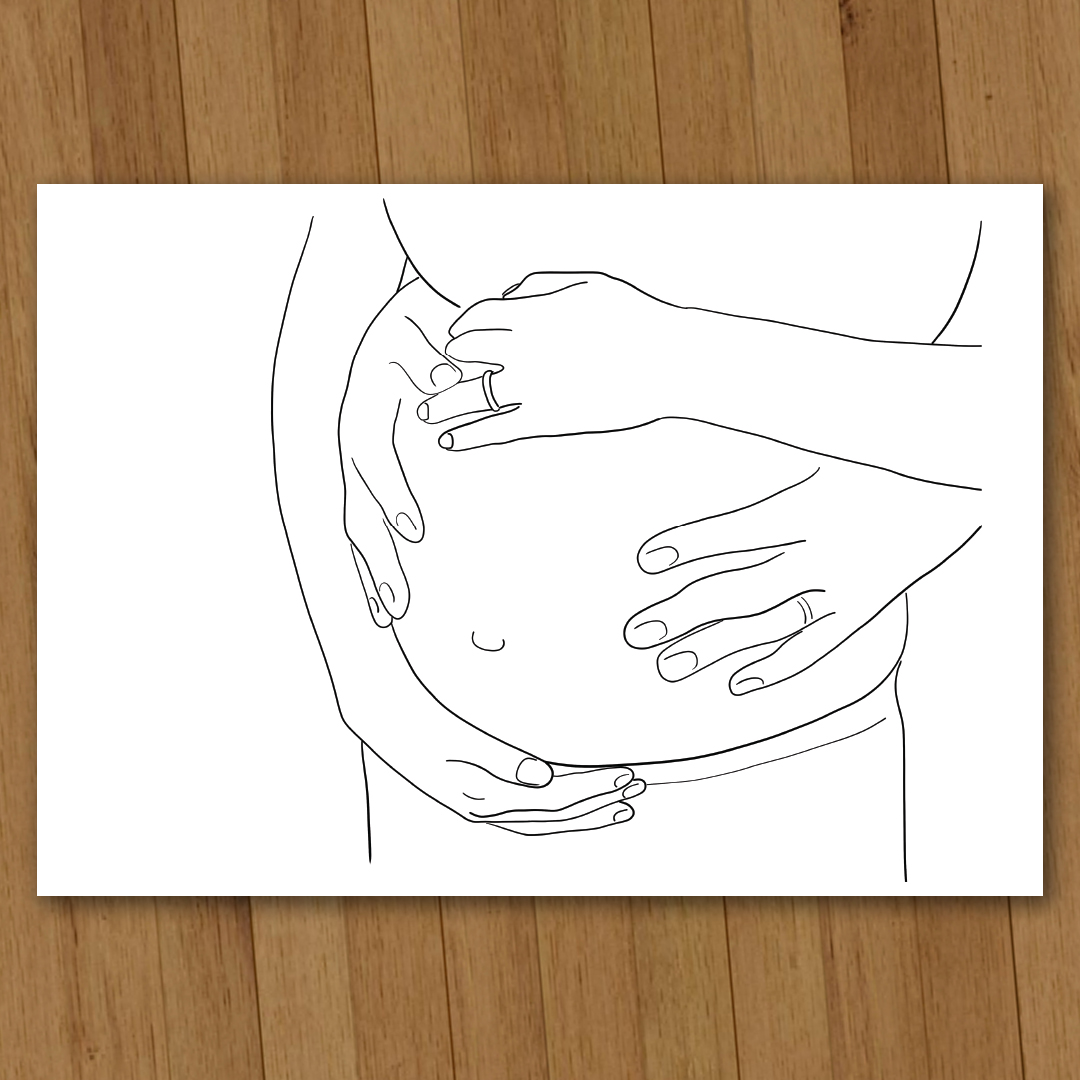 MauveDesign | 0720 | Line drawing | Pregnancy 2