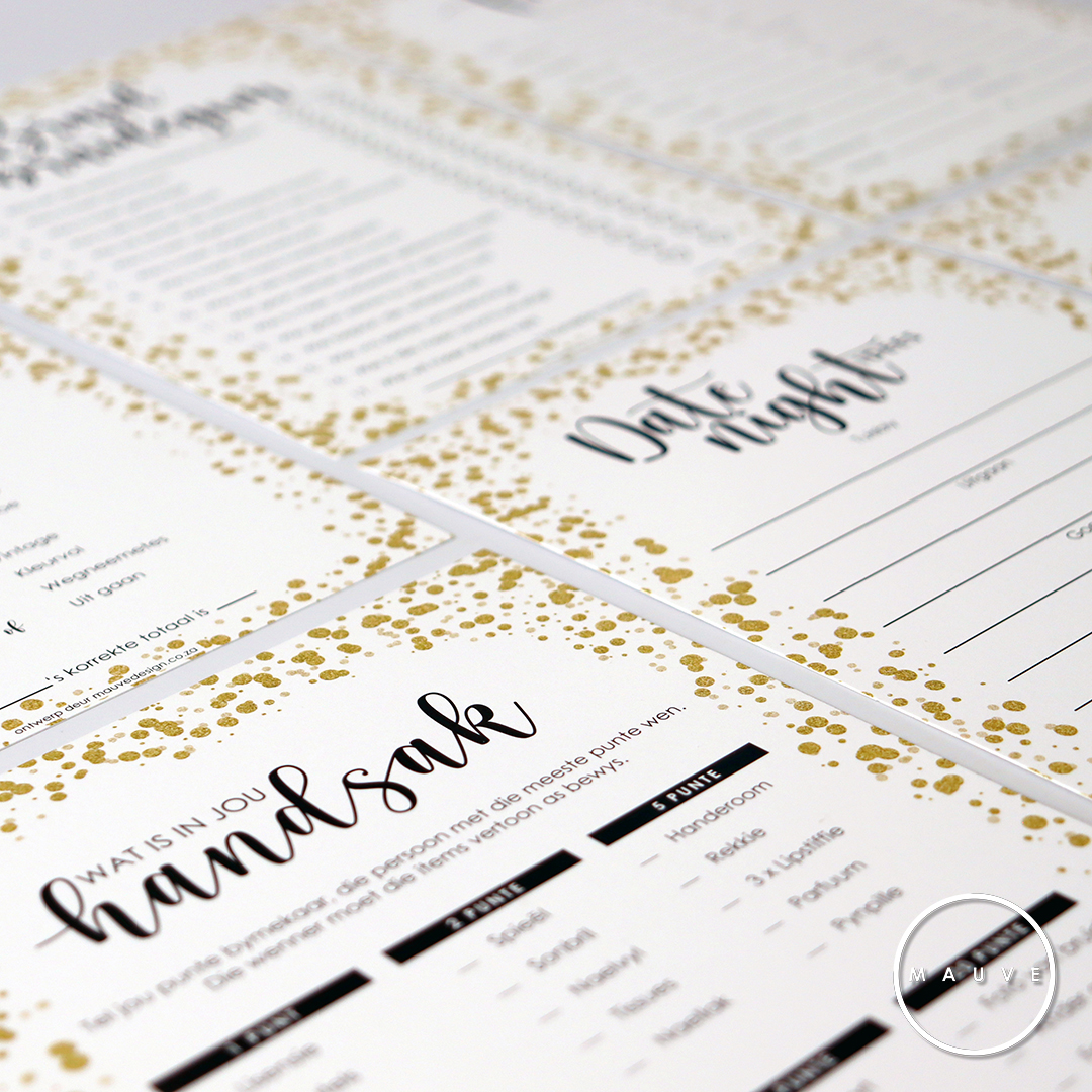 MauveDesign baby shower kitchen tea game, Date night ideas
