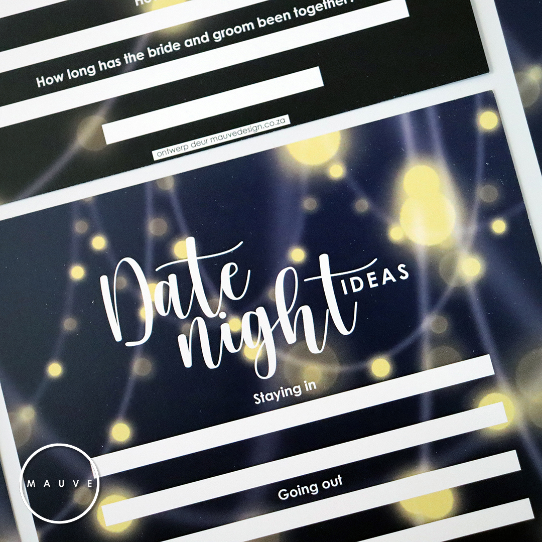 MauveDesign baby shower kitchen tea game, Date night ideas
