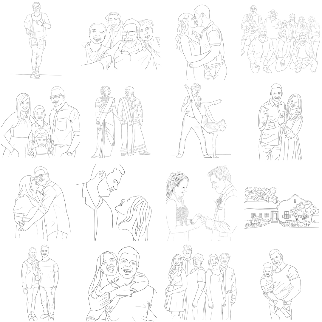 Custom line drawings by MauveDesign
