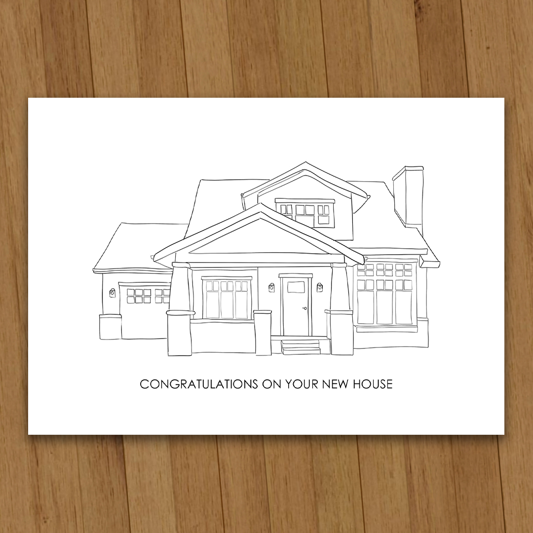 Line drawing cards New house