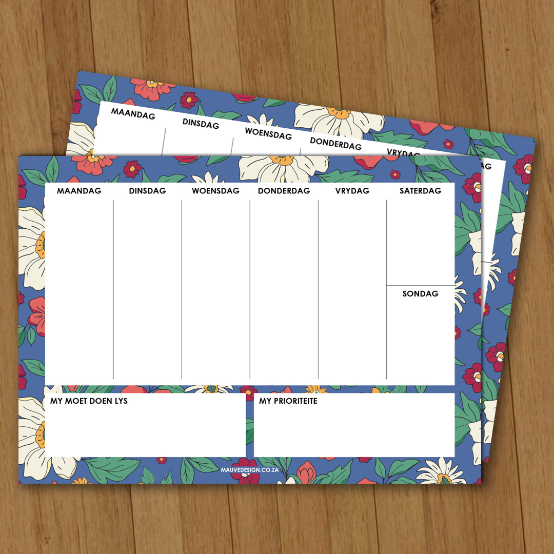 MauveDesign 2024 Weekly planner Afrikaans